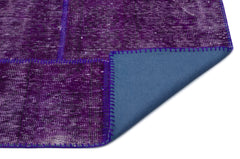 Iskece 24825 Purple Patchwork Wool Handmade Area Rug 5'3" x 7'7"