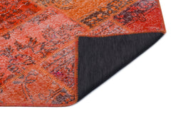 Iskece 24846 Red Patchwork Wool Handmade Area Rug 5'3" x 7'7"