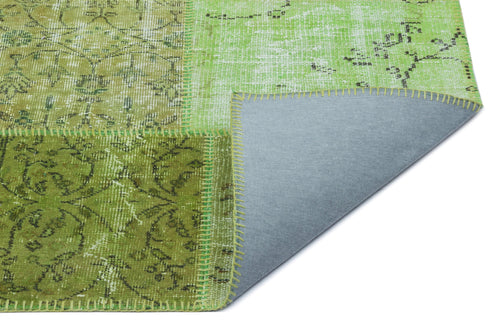 Iskece 24881 Green Vintage Wool Handmade Area Rug 5'3" x 7'7"