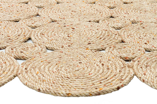 Beige Jute Rug – Geometric Pattern Flatweave Area Rug with Soft Texture