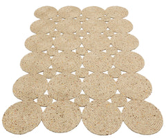 Beige Jute Rug – Geometric Pattern Flatweave Area Rug with Soft Texture