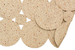 Beige Jute Rug – Geometric Pattern Flatweave Area Rug with Soft Texture