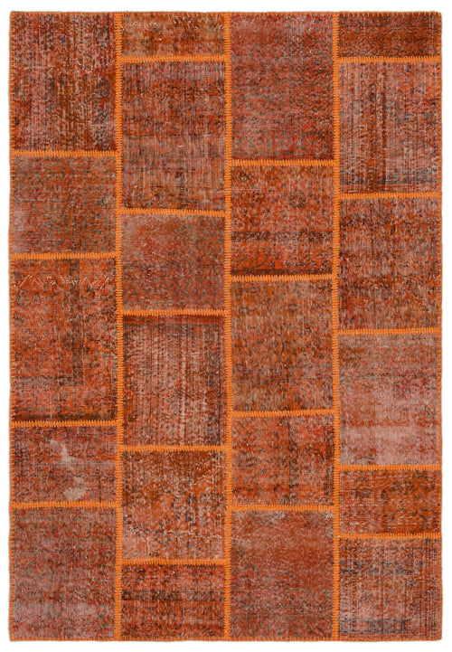 Iskece 25000 Orange Vintage Wool Handmade Area Rug 5'3" x 7'7"