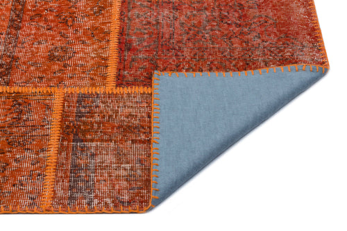 Iskece 25000 Orange Vintage Wool Handmade Area Rug 5'3" x 7'7"