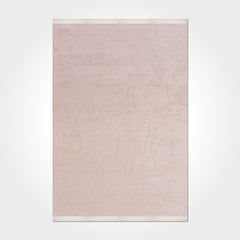 Natural Latex Area Rug – Flat Knitted Cream Rug with Non Slip 9 mm Pile