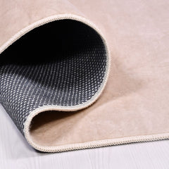 Natural Latex Area Rug – Flat Knitted Cream Rug with Non Slip 9 mm Pile