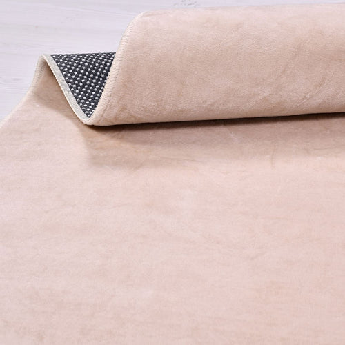 Natural Latex Area Rug – Flat Knitted Cream Rug with Non Slip 9 mm Pile