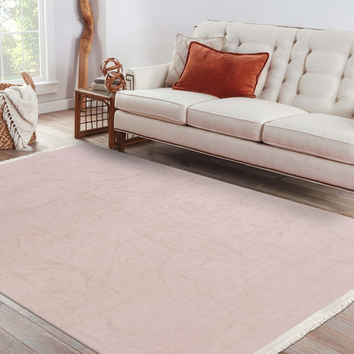 Natural Latex Area Rug – Flat Knitted Cream Rug with Non Slip 9 mm Pile