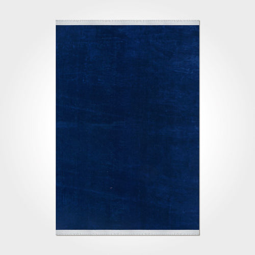 Natural Latex Area Rug – Navy Blue Modern Non Slip Latex Rug 9 mm Pile