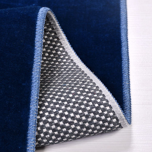 Natural Latex Area Rug – Navy Blue Modern Non Slip Latex Rug 9 mm Pile