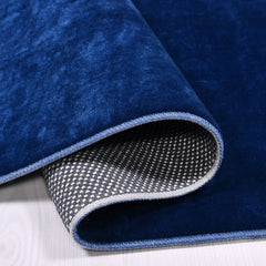Natural Latex Area Rug – Navy Blue Modern Non Slip Latex Rug 9 mm Pile