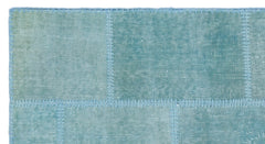 Iskece 25050 Turquoise Patchwork Wool Handmade Area Rug 2'7" x 4'11"