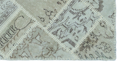 Iskece 25059 Beige Patchwork Wool Handmade Area Rug 2'7" x 4'11"