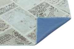 Iskece 25070 Beige Patchwork Wool Handmade Area Rug 2'7" x 4'11"