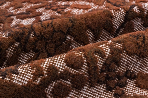 Purplea Brown Vintage Wool Handmade Area Rug 3'10" x 6'7"