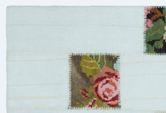 Teselya White Floral Wool Handmade Area Rug 4'0" x 5'11"