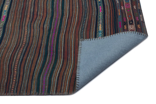 Teselya Brown Vintage Wool Handmade Area Rug 3'11" x 6'5"