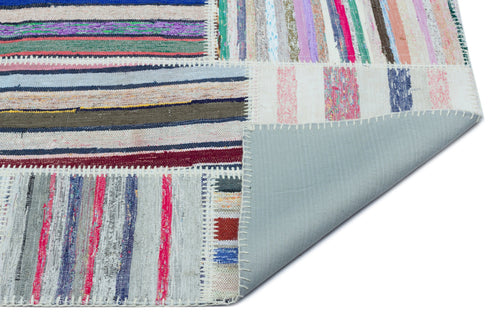 Teselya 25138 Patchwork Striped Wool Handmade Area Rug 3'11" x 5'11"