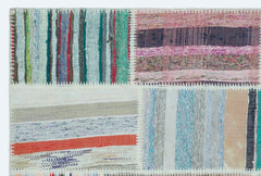 Teselya 25149 Patchwork Striped Wool Handmade Area Rug 3'11" x 5'11"