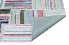 Teselya 25151 Patchwork Striped Wool Handmade Area Rug 3'11" x 5'11"