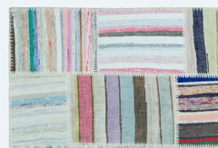 Teselya 25151 Patchwork Striped Wool Handmade Area Rug 3'11" x 5'11"