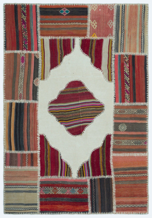 Teselya 25158 Multy Vintage Wool Handmade Area Rug 3'11" x 5'9"
