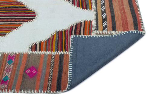 Teselya Beige Vintage Wool Handmade Area Rug 4'2" x 5'10"