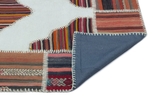 Teselya Beige Vintage Wool Handmade Area Rug 4'3" x 5'11"