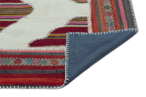 Teselya Beige Vintage Wool Handmade Area Rug 4'4" x 5'10"