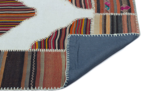 Teselya Beige Vintage Wool Handmade Area Rug 4'3" x 5'10"