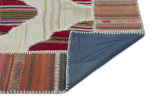 Teselya Beige Vintage Wool Handmade Area Rug 4'4" x 5'9"