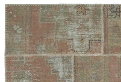 Iskece 25181 Beige Patchwork Wool Handmade Area Rug 3'11" x 5'11"