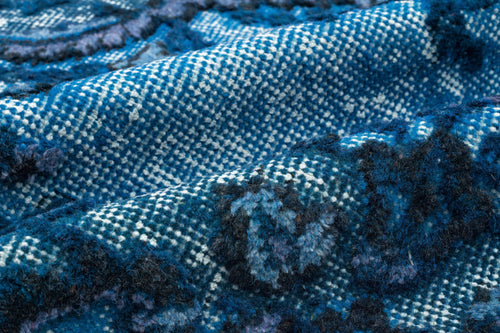 Purplea Turquoise Vintage Wool Handmade Area Rug 3'11" x 6'9"