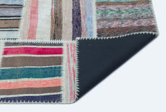 Teselya 25246 Patchwork Striped Wool Handmade Area Rug 5'2" x 7'3"