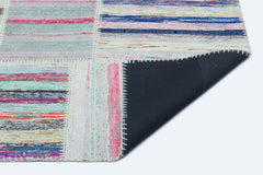 Teselya 25247 Beige Striped Wool Handmade Area Rug 5'3" x 7'3"