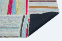 Teselya 25248 Beige Striped Wool Handmade Area Rug 5'2" x 7'3"