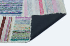 Teselya 25251 Patchwork Striped Wool Handmade Area Rug 5'2" x 7'3"