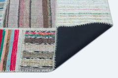 Teselya 25254 Patchwork Striped Wool Handmade Area Rug 5'3" x 7'3"