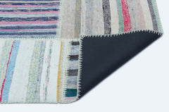 Teselya 25255 Beige Striped Wool Handmade Area Rug 5'3" x 7'3"