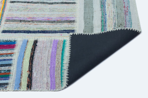 Teselya 25256 Patchwork Striped Wool Handmade Area Rug 5'3" x 7'3"