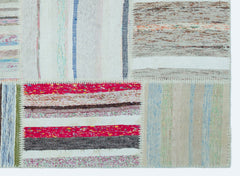 Teselya 25256 Patchwork Striped Wool Handmade Area Rug 5'3" x 7'3"