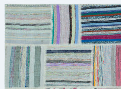 Teselya 25256 Patchwork Striped Wool Handmade Area Rug 5'3" x 7'3"