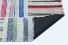 Teselya 25267 Patchwork Striped Wool Handmade Area Rug 5'3" x 7'3"