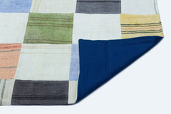 Teselya Beige Patchwork Wool Handmade Area Rug 5'2" x 7'7"