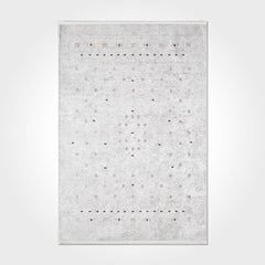 Modern Chenille Area Rug - Washable Non Slip Cotton Polyester Carpet Grey