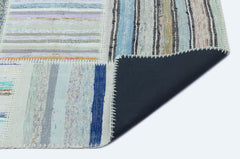 Teselya 25270 Patchwork Striped Wool Handmade Area Rug 5'3" x 7'3"