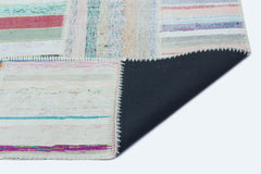 Teselya 25275 Patchwork Striped Wool Handmade Area Rug 5'3" x 7'3"