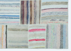 Teselya 25275 Patchwork Striped Wool Handmade Area Rug 5'3" x 7'3"