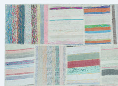 Teselya 25275 Patchwork Striped Wool Handmade Area Rug 5'3" x 7'3"