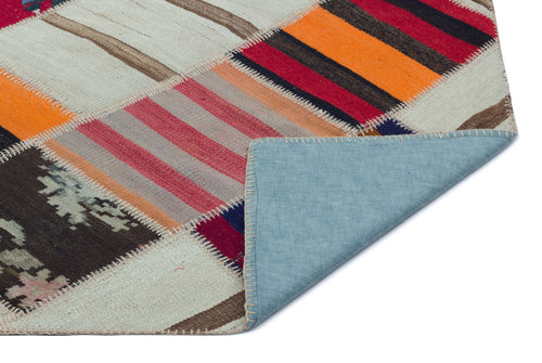 Teselya Beige Vintage Wool Handmade Area Rug 5'1" x 7'10"